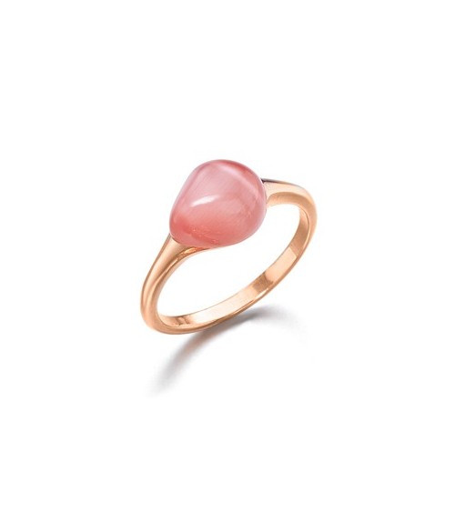 Anillo madre perla con cristal rosa