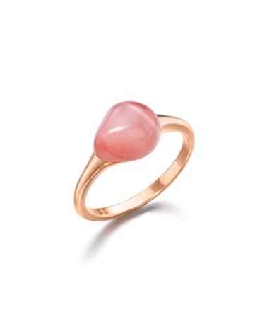 Anillo madre perla con cristal rosa