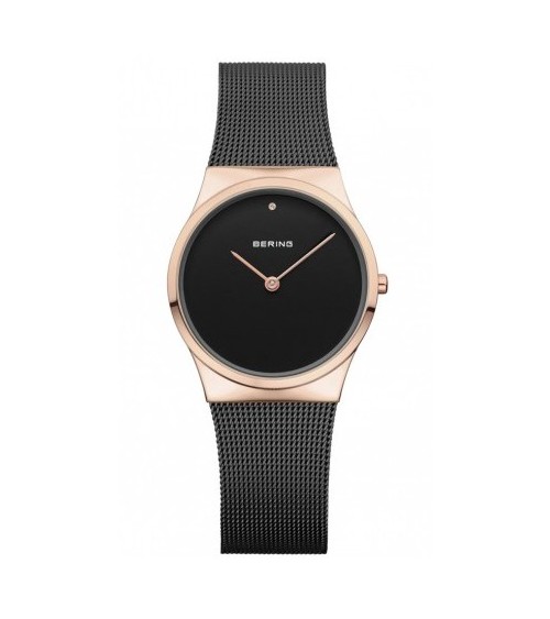 Reloj Bering negro rosado mujer 12130-166