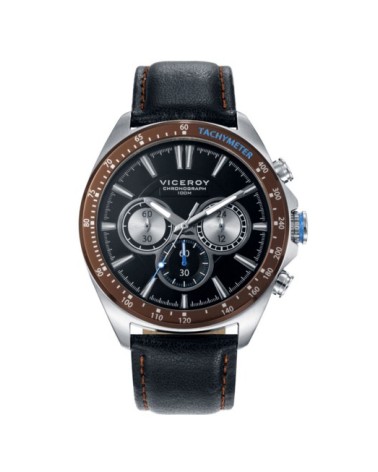 Viceroy Heat Orologio Uomo Cronografo: Quarzo, Cinturino Acciaio Inox Nero, Impermeabile 100m (46733-57)