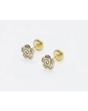 Pendientes infantiles Oro flor