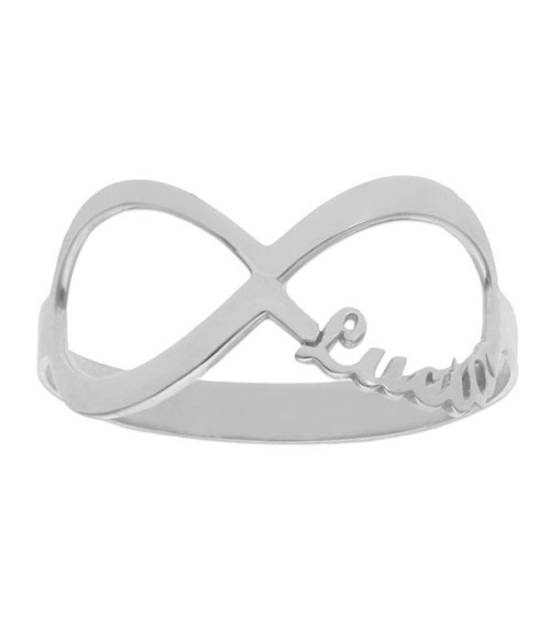 Anillo infinito nombre plata