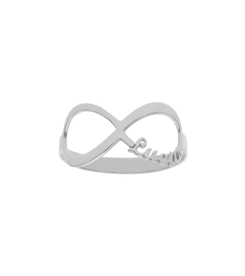 Anillo infinito nombre plata