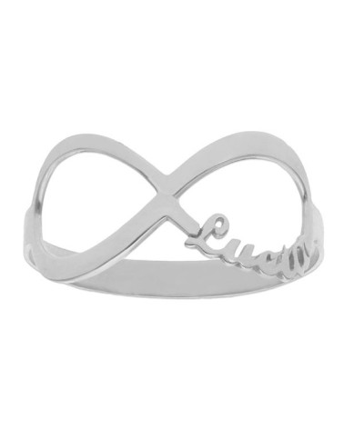 Anillo infinito nombre plata