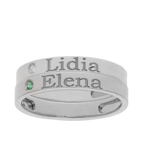 2 anillos plata personalizados nombre