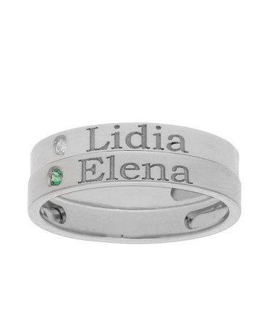 2 anillos plata personalizados nombre