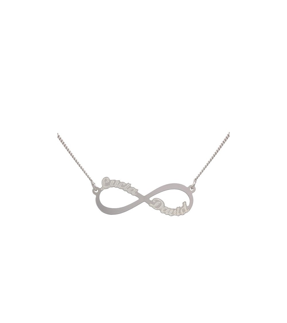 Pulsera de plata nombres infinito