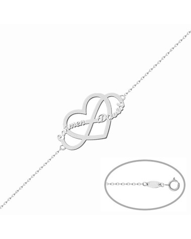 Pulsera nombres corazón infinito