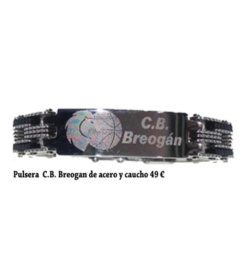 Pulsera C.B. Breogán acero y caucho