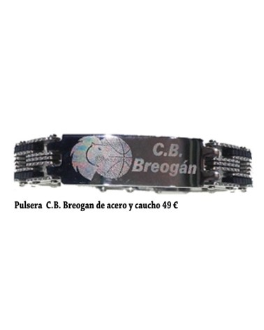 Pulsera C.B. Breogán acero y caucho