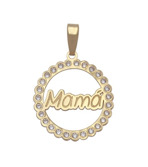 Colgante de Oro Mamá con circonitas