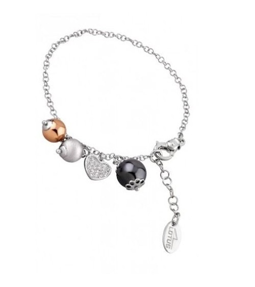 Pulsera Lotus corazón con circonitas