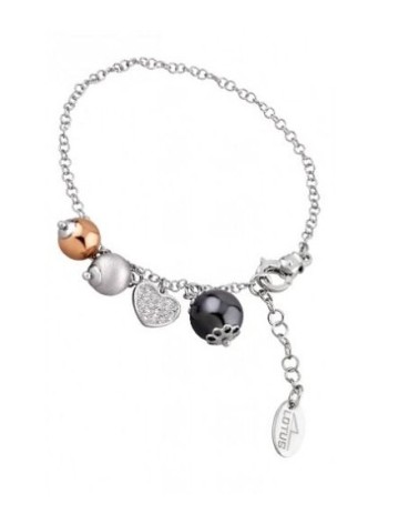 Pulsera Lotus corazón con circonitas