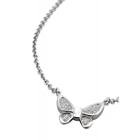 Collar Lotus acero mariposas