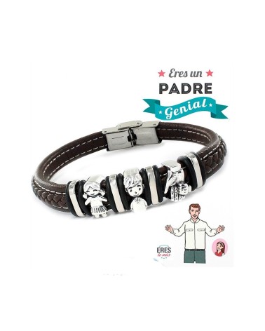 Pulsera plata y acero padre