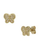 Pendientes de Oro mariposa circonitas