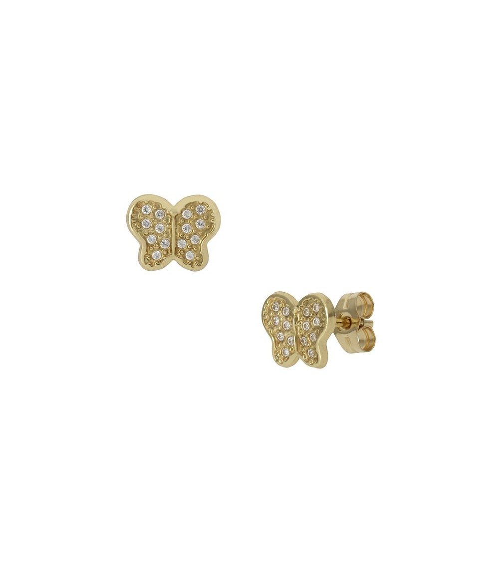 Pendientes de Oro mariposa circonitas