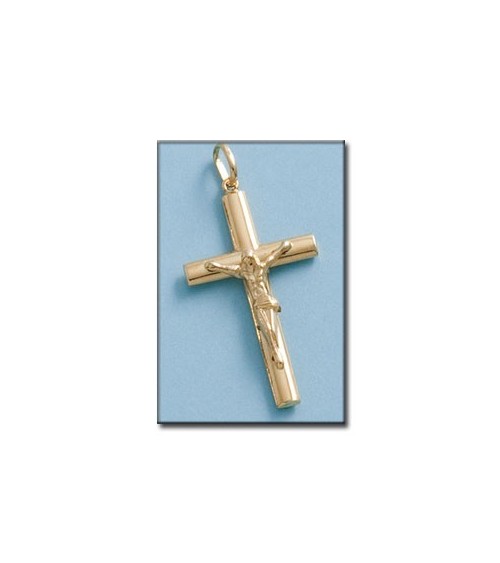 Cruz de Oro hueca con cristo