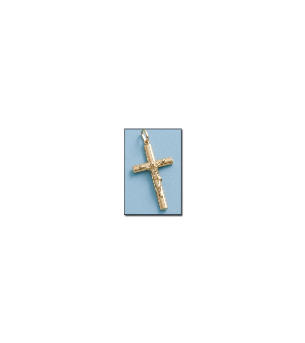 Cruz de Oro hueca con cristo