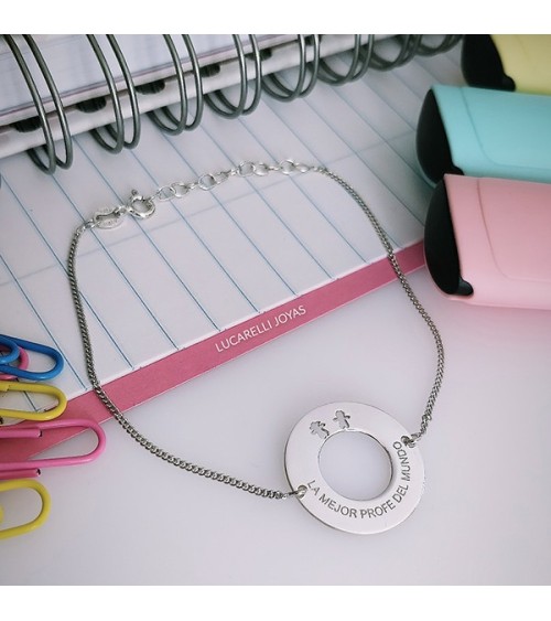 Pulsera plata personalizada frase