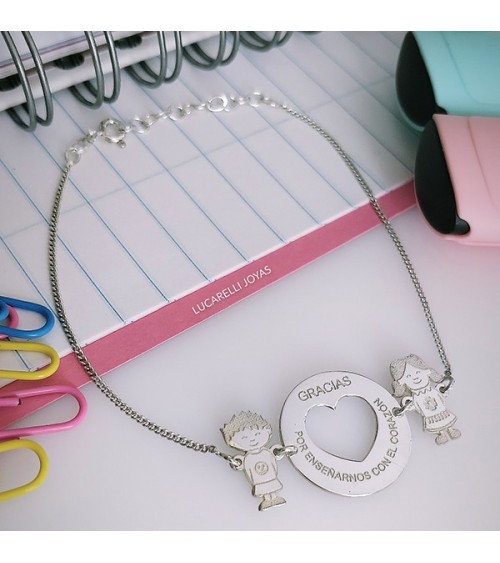 Pulsera plata personalizada niños