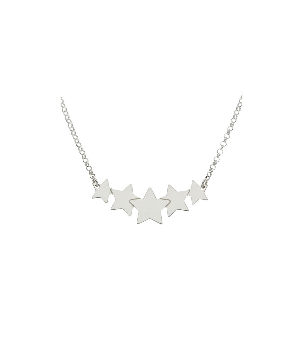 Gargantilla plata estrellas unidas
