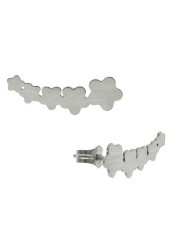 Pendientes trepadores flores plata