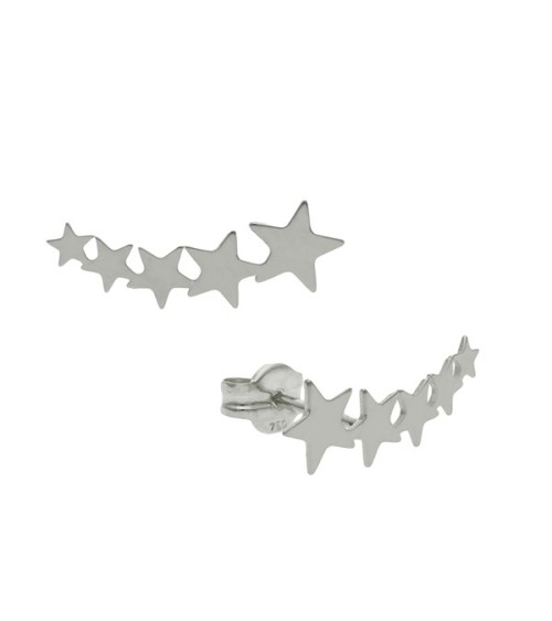 Pendientes trepadores estrellas plata