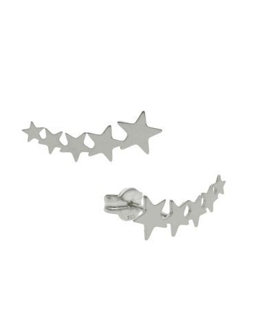 Pendientes trepadores estrellas plata