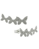 Pendientes trepadores mariposas plata