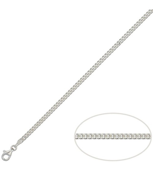 Cadena de plata barbada 3mm - 60 cm