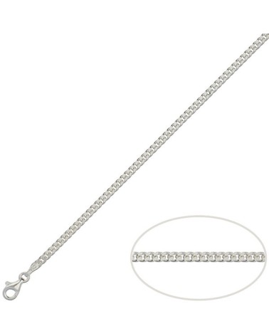 Cadena de plata barbada 3mm - 60 cm