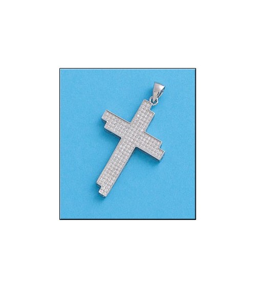 Cruz de plata con circonitas