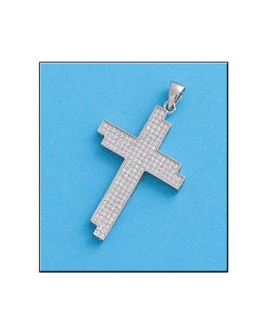 Cruz de plata con circonitas