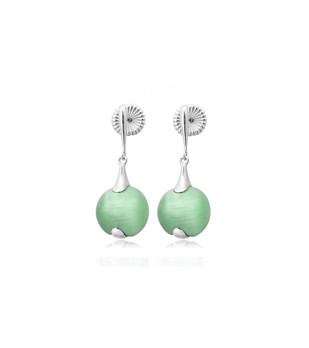 Pendientes Zen plata y cristal verde