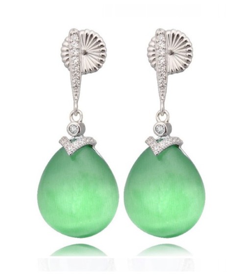 Pendientes plata Viena verdes Camaleoni