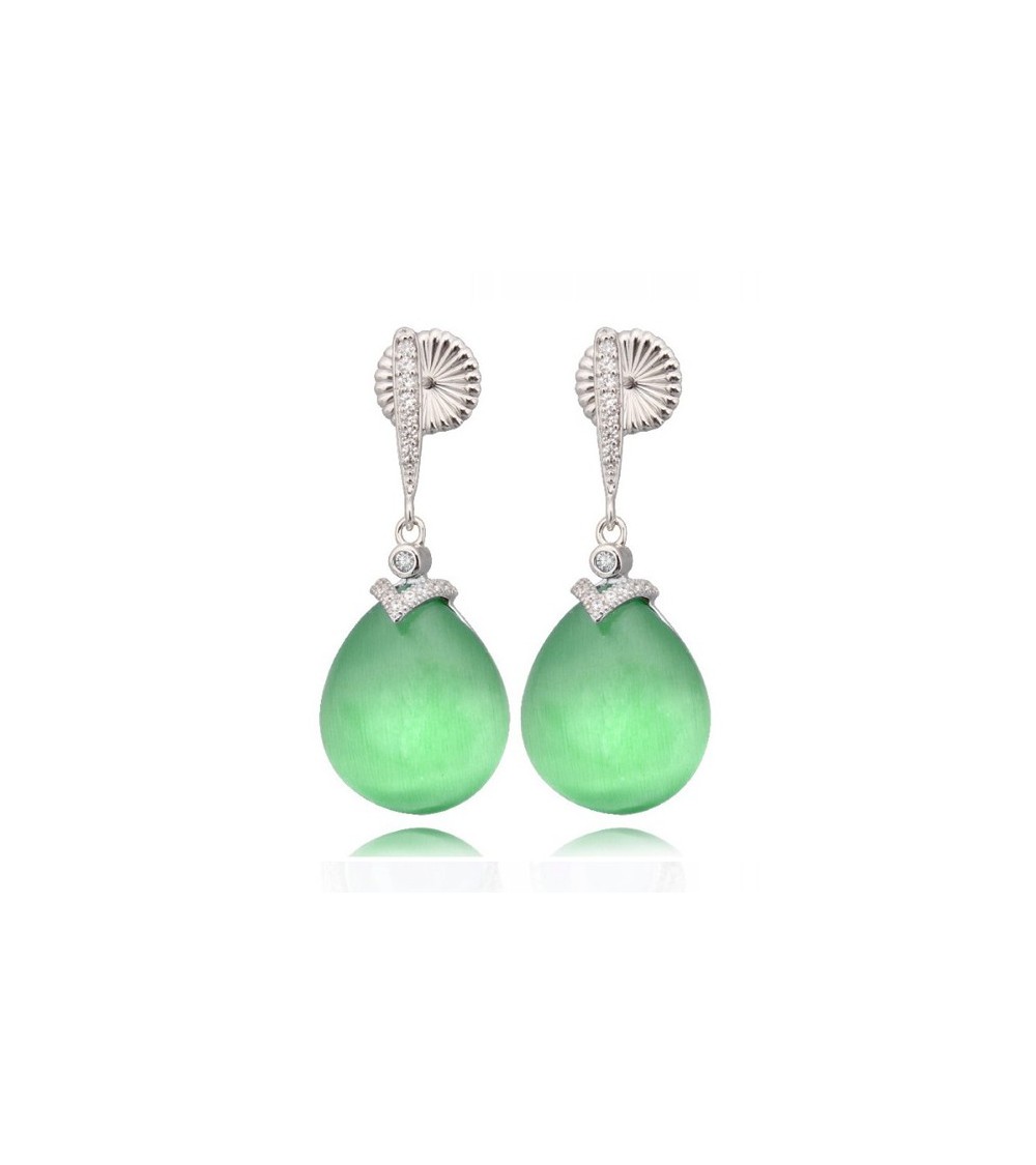 Pendientes plata Viena verdes Camaleoni