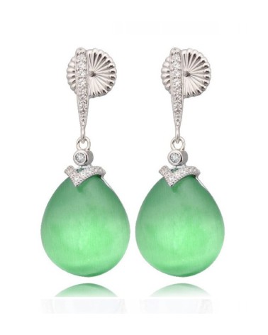 Pendientes plata Viena verdes Camaleoni