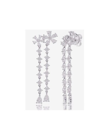 Pendientes Camaleoni plata flor CHEVERNY