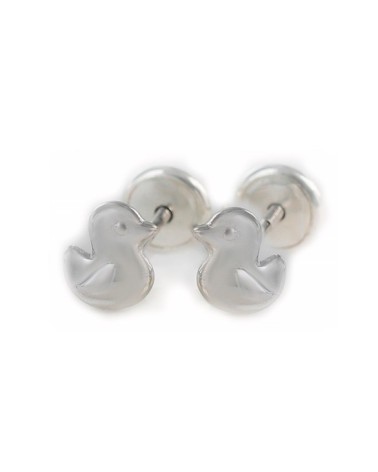 Pendientes infantiles patito de plata