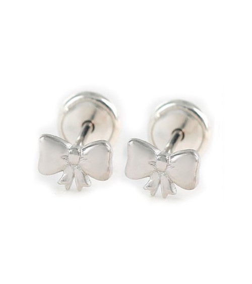 Pendientes infantiles lacito de plata