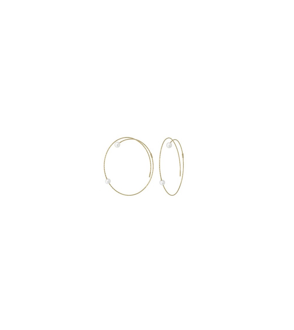 Aros Oro Magic Wire perlas