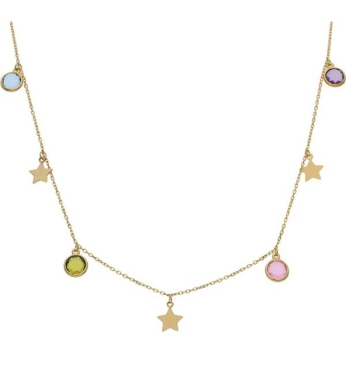 Gargantilla de Oro charms estrellas