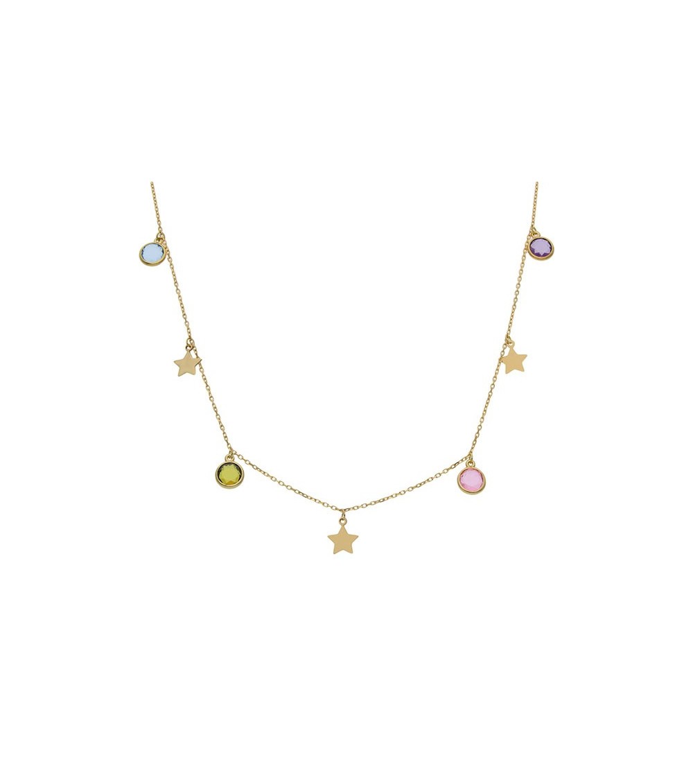 Gargantilla de Oro charms estrellas