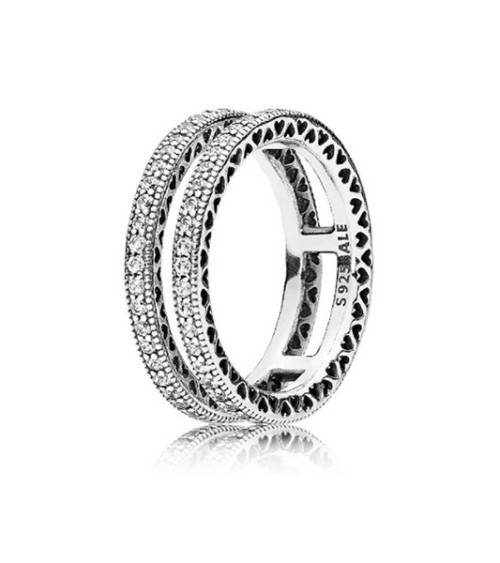 Anillo Pandora doble corazones 196236CZ