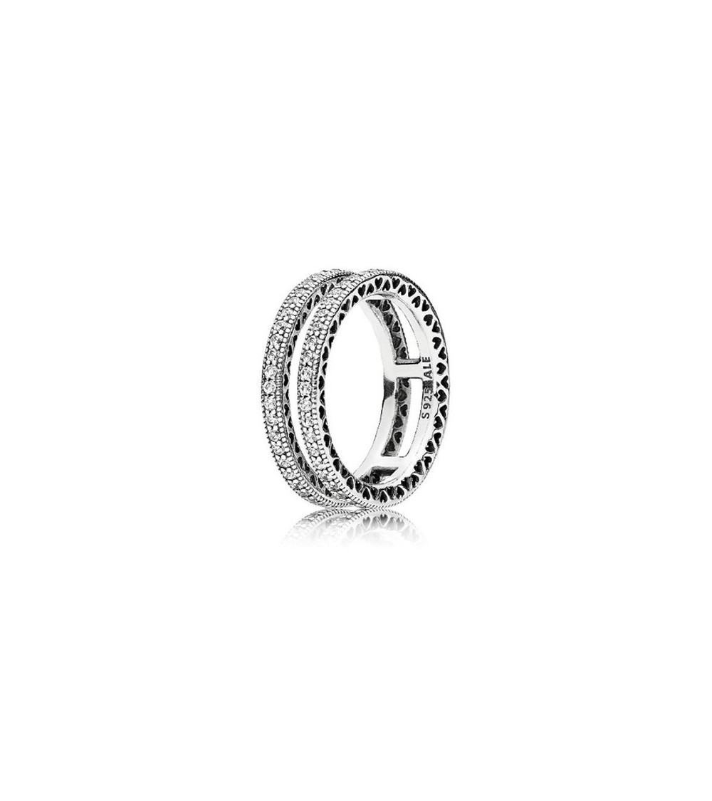 Anillo Pandora doble corazones 196236CZ