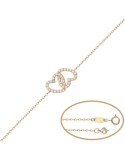 Pulsera de Oro corazones enlazados