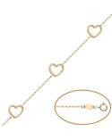 Pulsera de Oro corazones