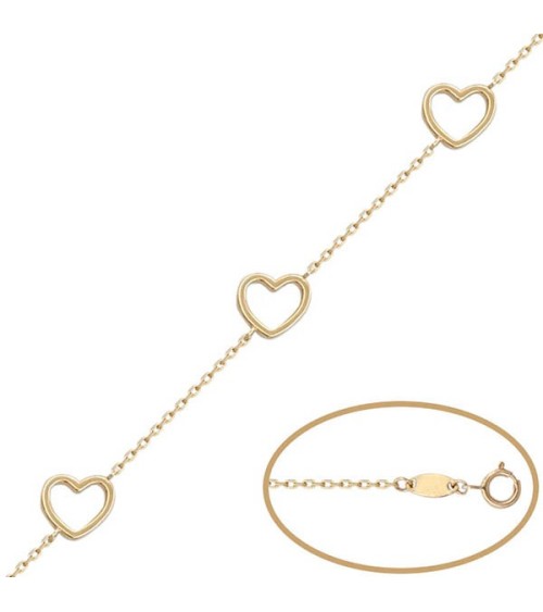 Pulsera de Oro corazones