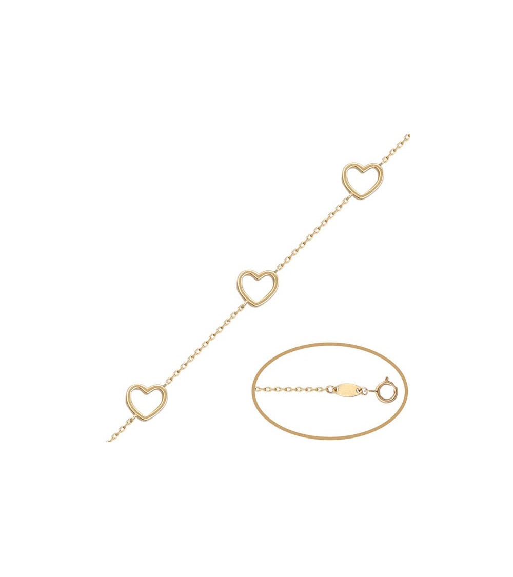 Pulsera de Oro corazones